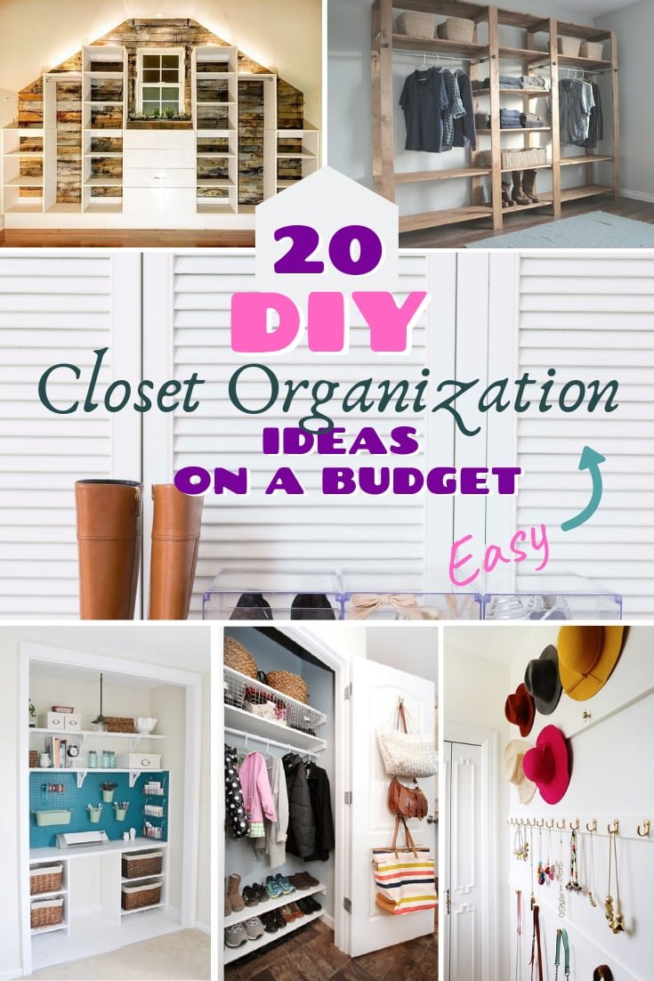 Organize your closet once and for all. Here are very easy DIY closet organization ideas to follow! #DIY #organization