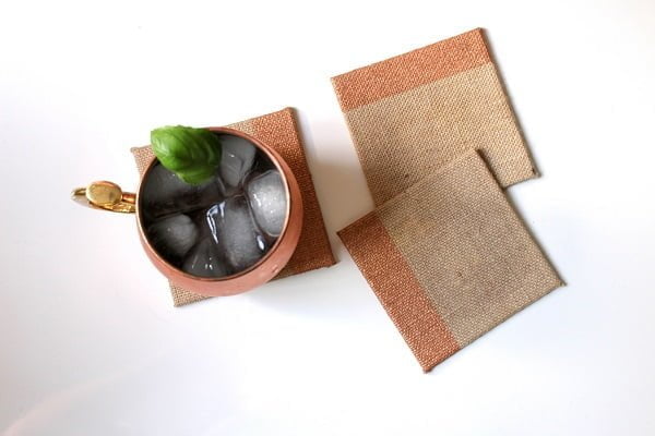 How to make  copper burlap coasters 