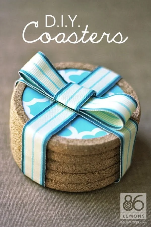 How to make coasters from cork and contact paper