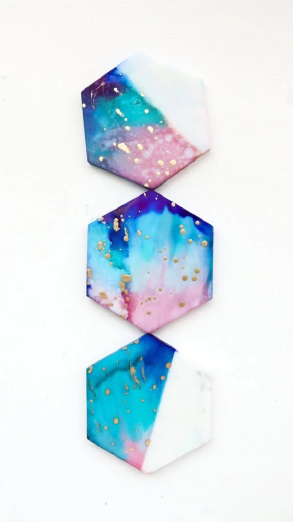How to make galaxy color coasters