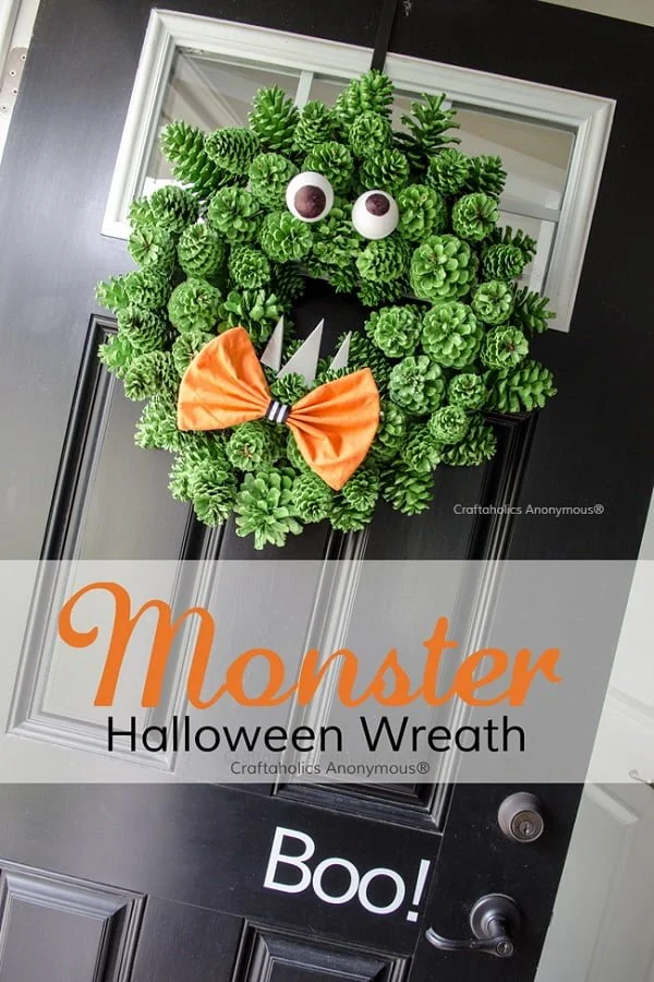 How to make a  pinecone monster  wreaths 