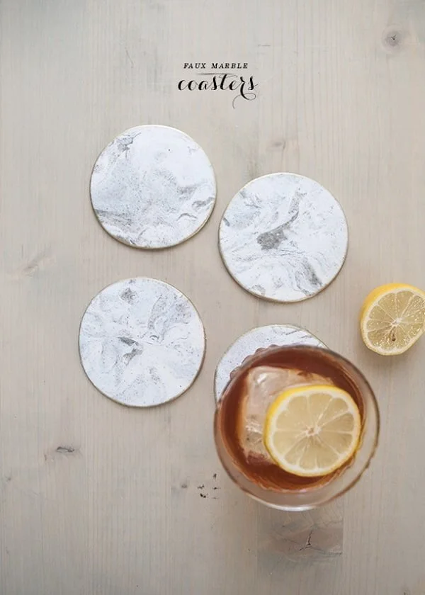 How to make faux marble coasters