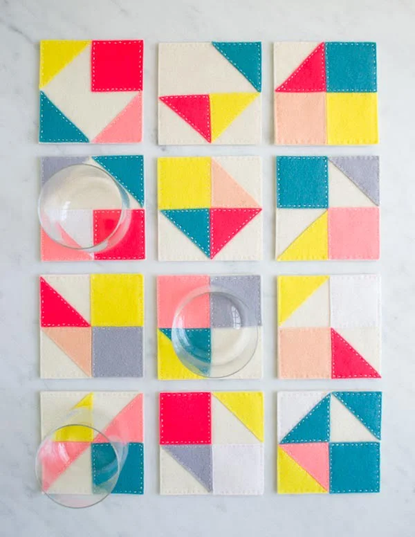 How to make modular felt coasters