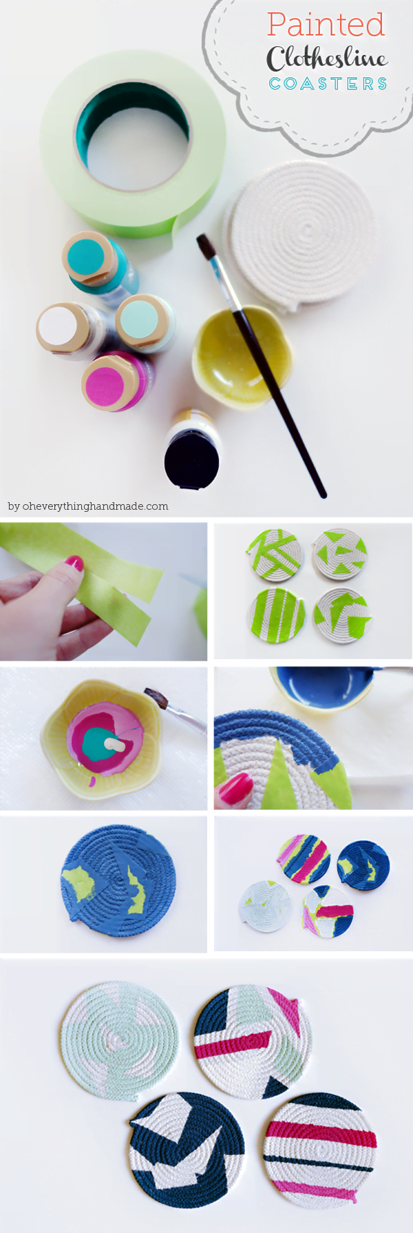 How to make  painted clothesline coasters 