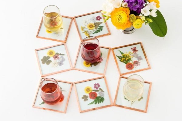 How to make  pressed flower coasters 