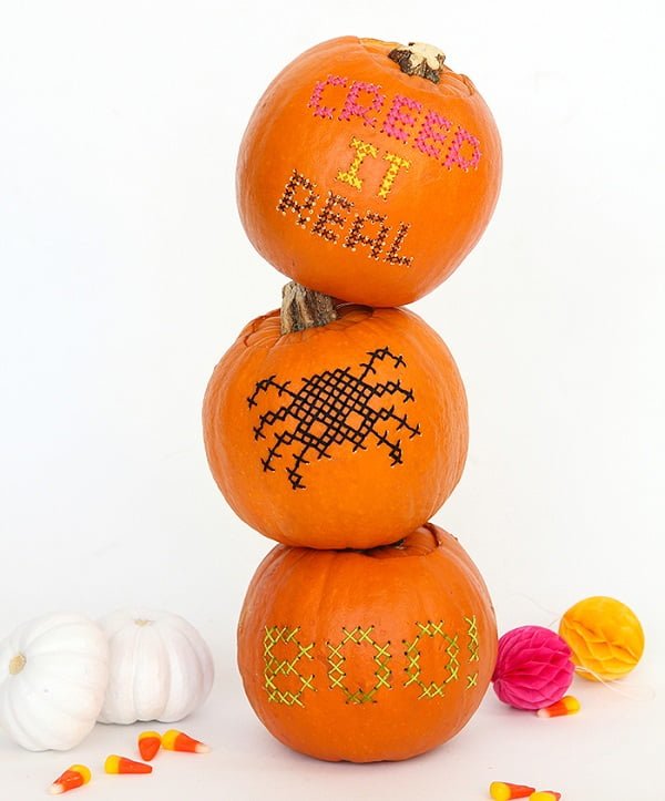 How to make  Halloween stitched pumpkins 