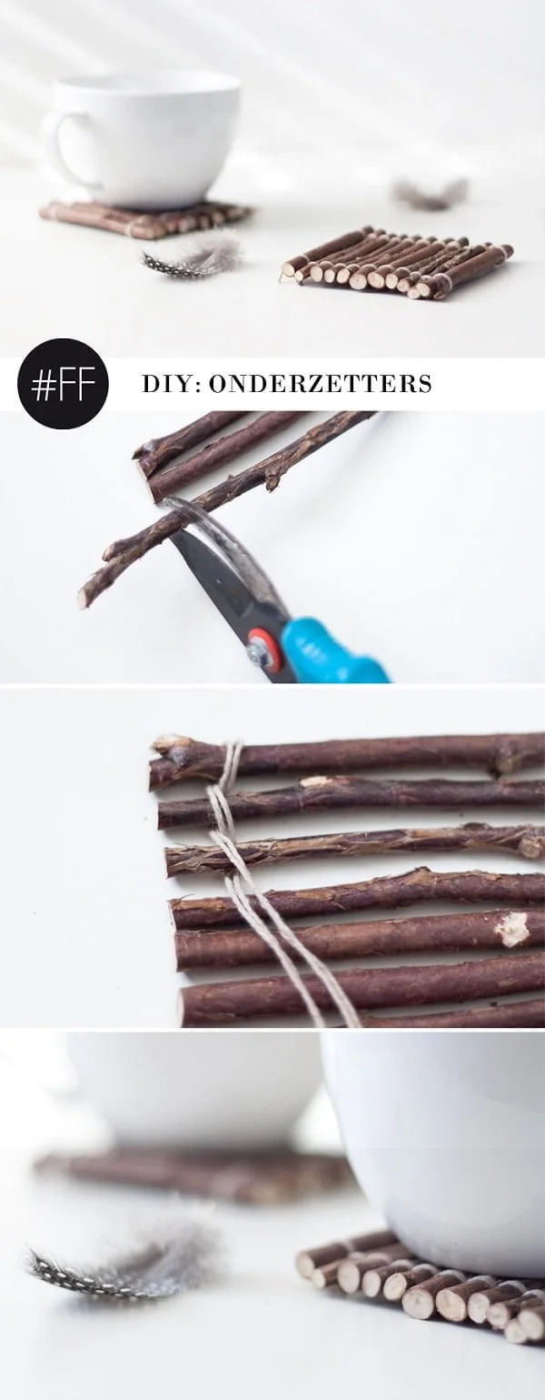 How to make twig coasters