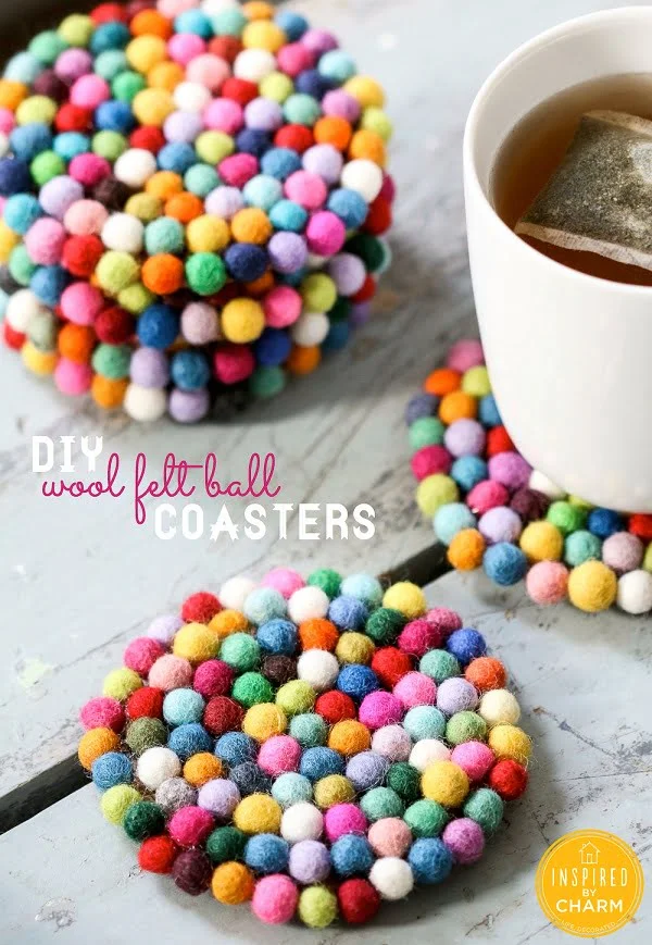 How to make wool felt ball coasters