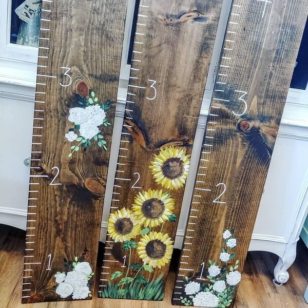 Pallet art growth ruler ideas   