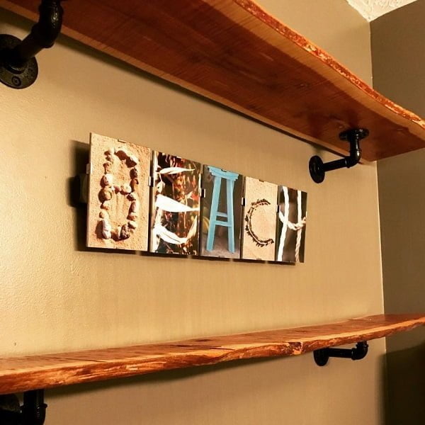 Pallet art shelves  