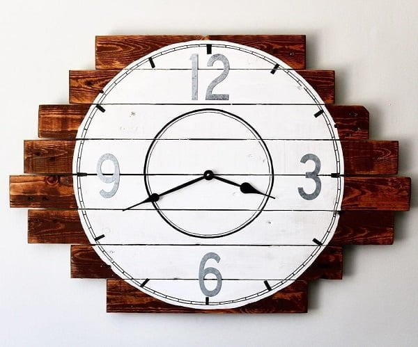 Pallet art wall clock idea  