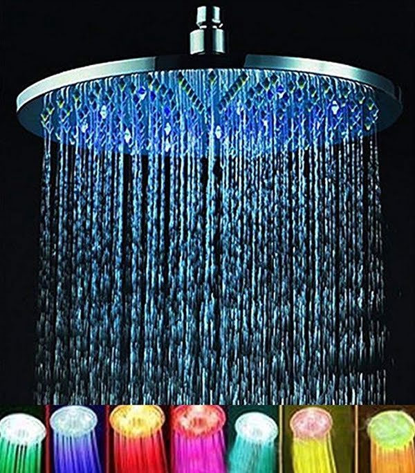 LED rainfall showerhead