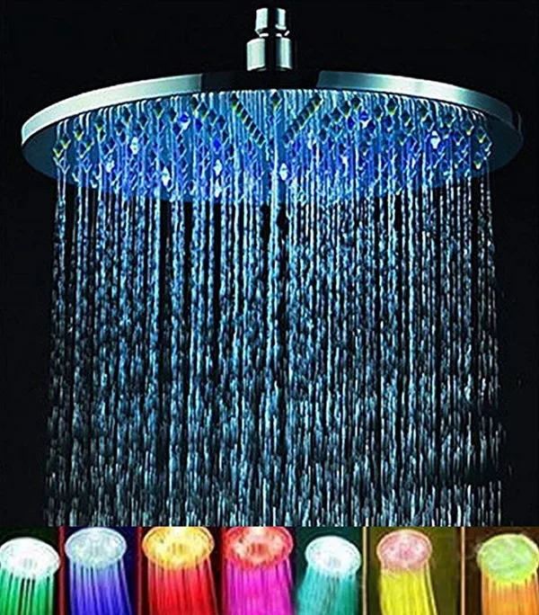 LED rainfall showerhead