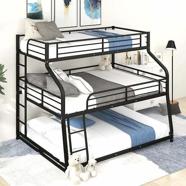 twin full queen triple bunk bed