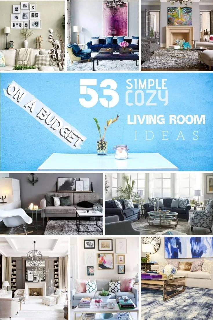 If you want to redecorate your living room here are 53 simple and cozy ideas on a budget. Great list! #DIY #homedecor