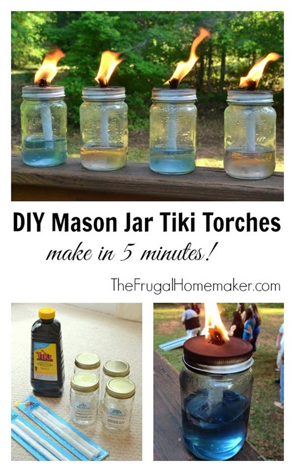 How to make a mason jar tiki torches 