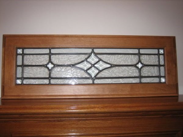 Beveled stained glass cabinet door inserts