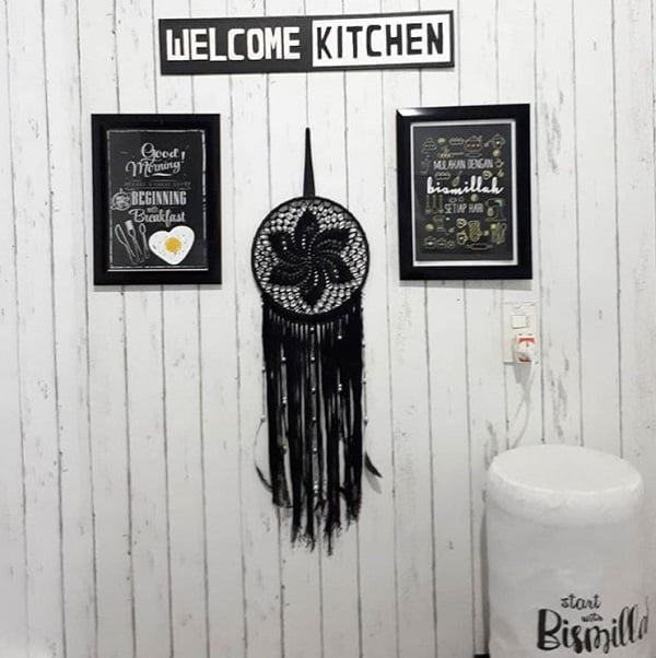 Boho hanging kitchen wall art idea #homedecor