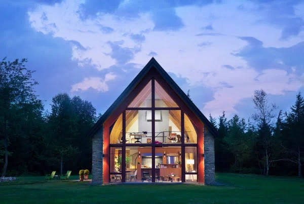 Cool house with full wall windows