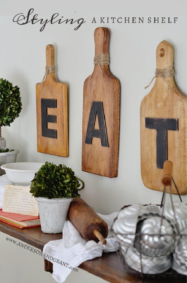 Display shelf kitchen wall art #homedecor