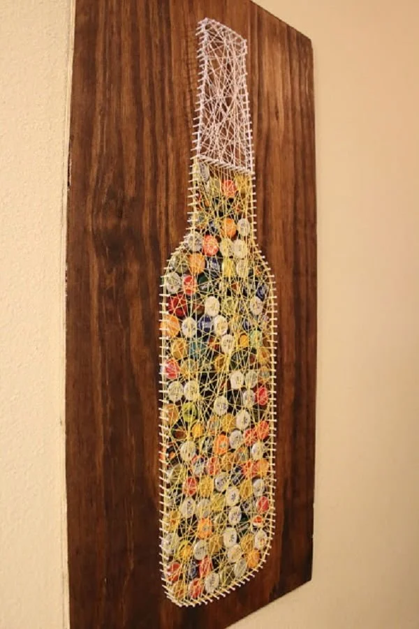 How to make bottle cap string art