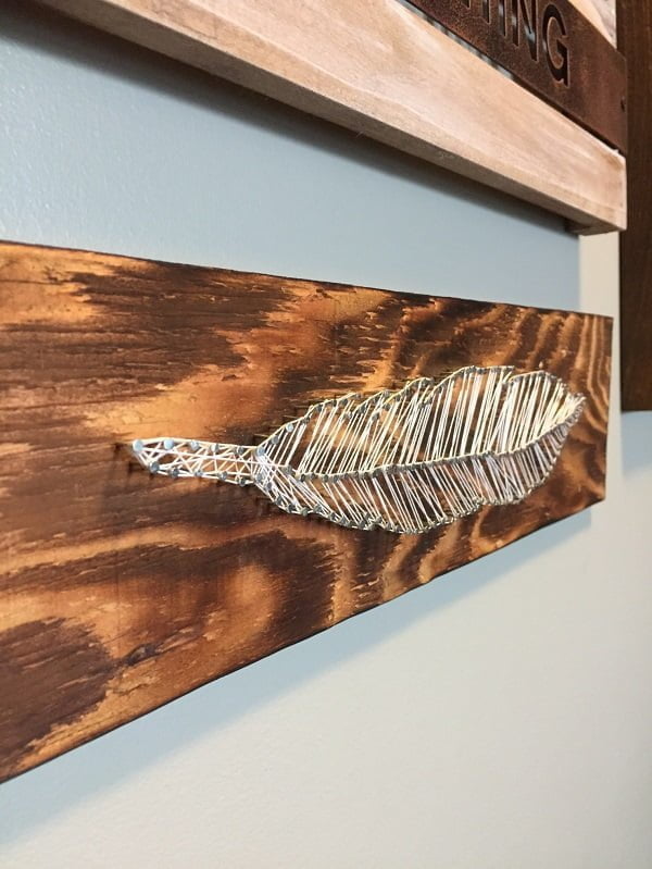 How to make feather string art