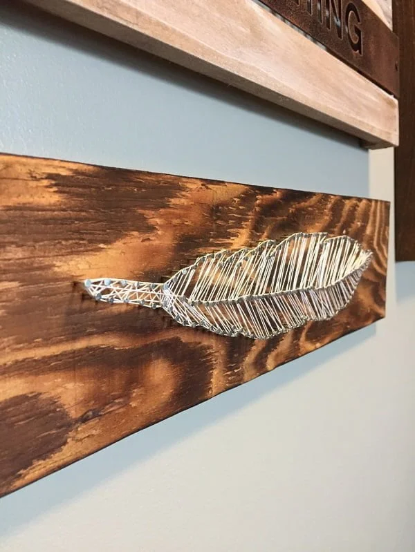 How to make feather string art