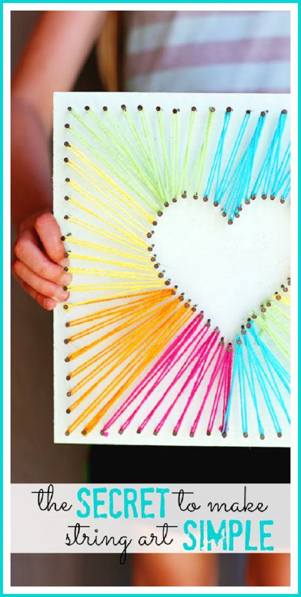 How to make heart shaped string art