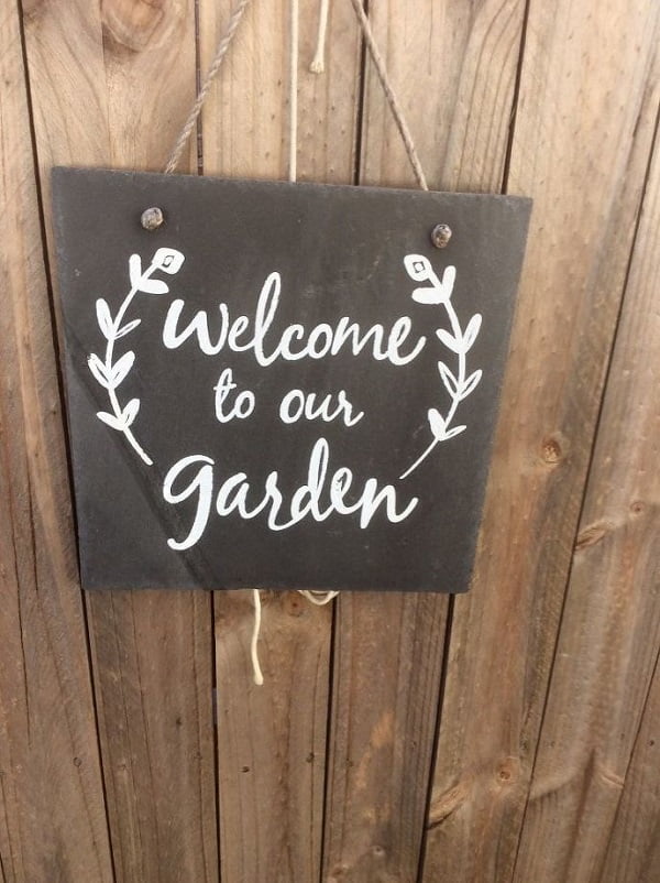 How to make a  garden sign from slate tile 