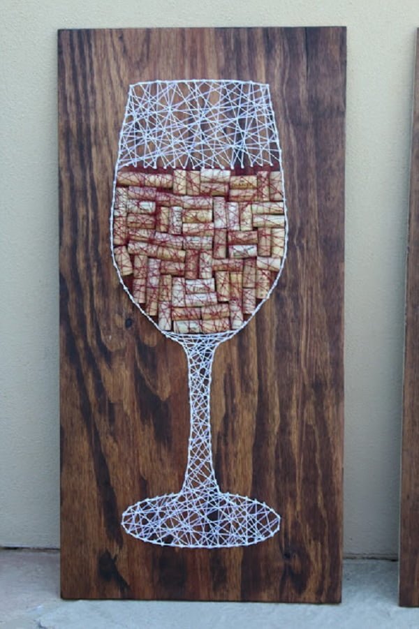 How to make wine cork string art