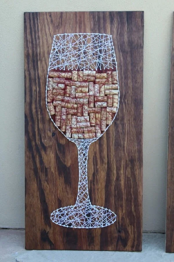 How to make wine cork string art