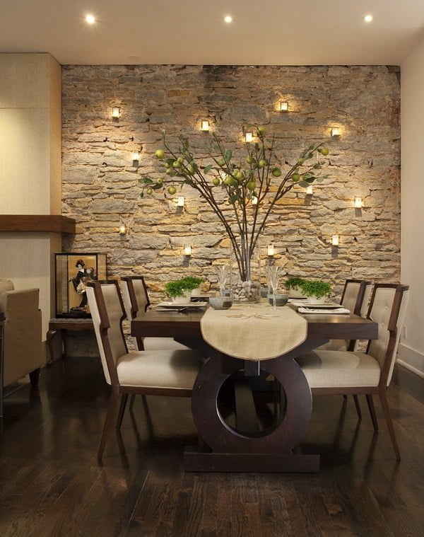 Exposed brick wall dining room wall decor #homedecor