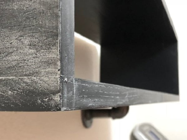 Rustic floating cube TV shelf