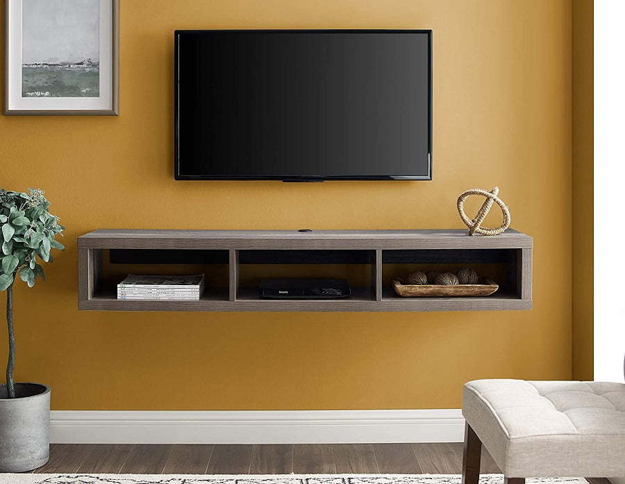 The Top 10 Best Under Tv Shelves Of 2021, Mounted Tv With Floating Shelves