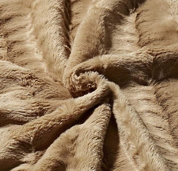 Faux Fur Mink Fleece Throw Warm Soft Sofa Blanket Single ...