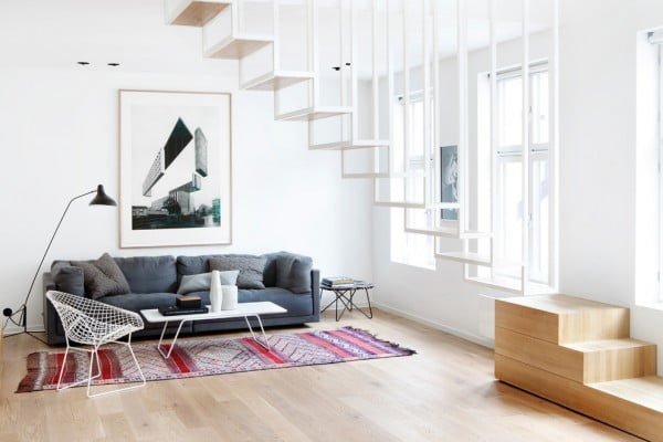 Eclectic Accents in Minimalist Apartment  