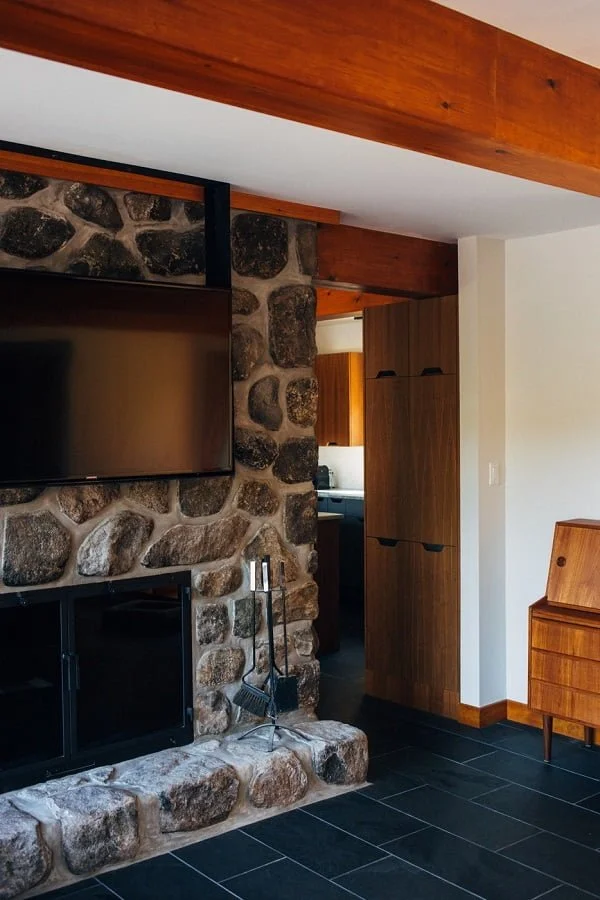 Modern Farmhouse Stone Fireplace 