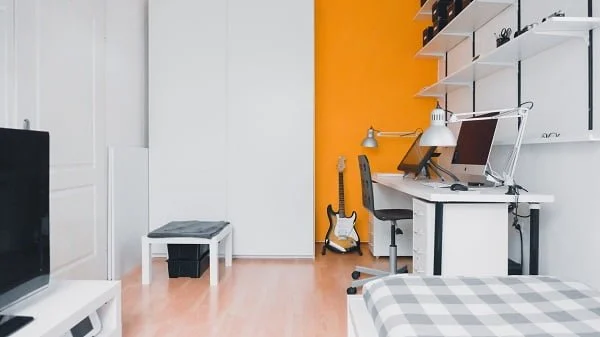 Minimalist Apartment with a Pop of Orange  