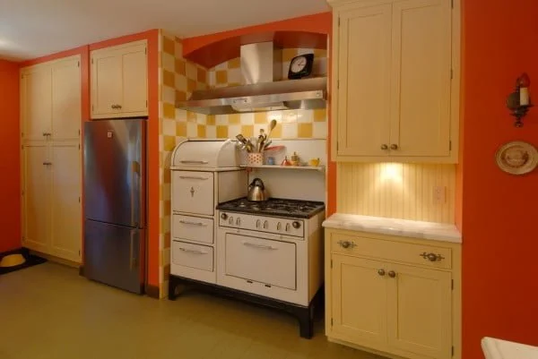 Vibrant Orange Retro Kitchen 