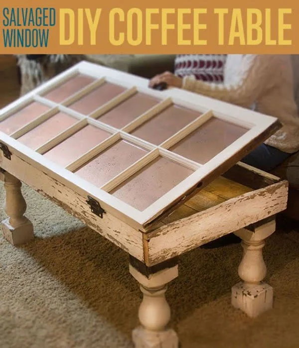  Shabby Chic Salvaged Window Coffee Table  