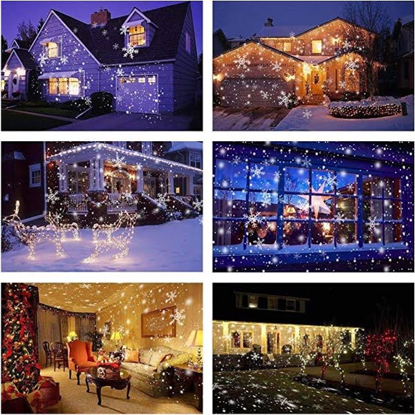 20 Patterns LED Laser Projector Light Christmas New Year Snowflake Indoor Decor 