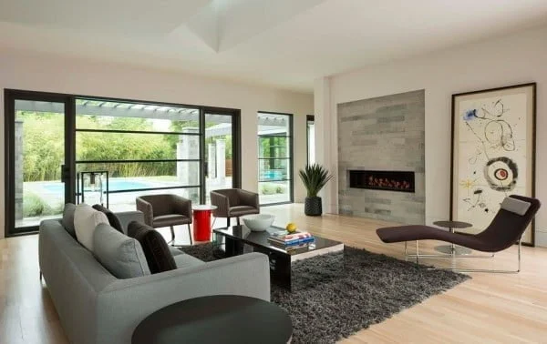 Modern Stone Fireplace 