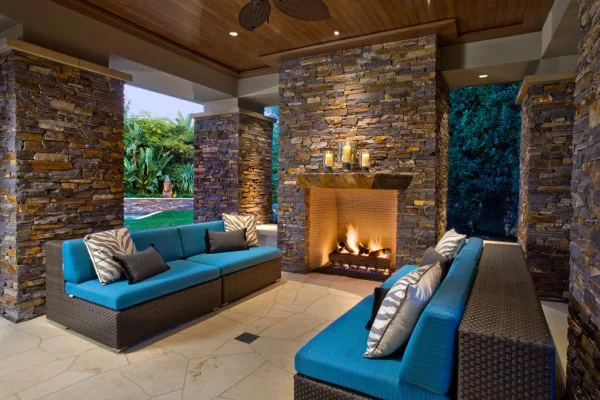 Patio Stone Fireplace 