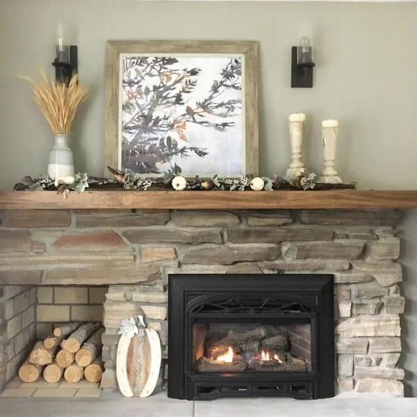 Cozy Rustic Stone Fireplace Idea 
