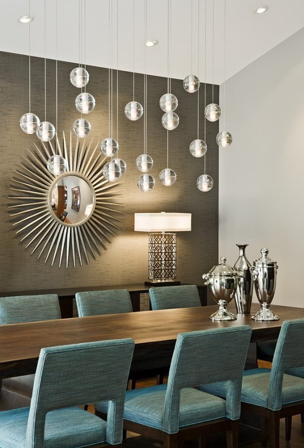 Sunburst mirror dining room wall decor #homedecor