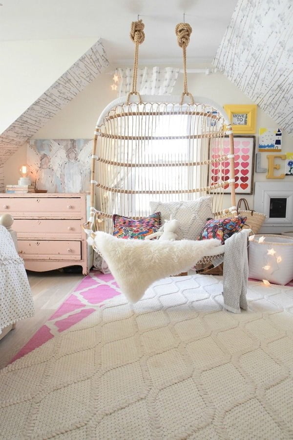 Teen bedroom swing chair