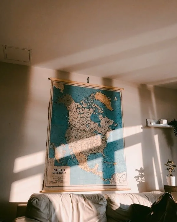 Vintage  map wall decor 