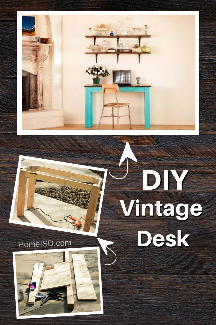 DIY Vintage Desk - great project idea! Check out other DIY desk tutorials too! #DIY #homedecor #furniture