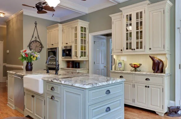 White and Grey Kitchen Cabinets 