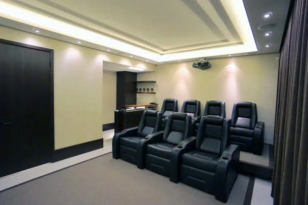 Home Theater with Modern Recliners 